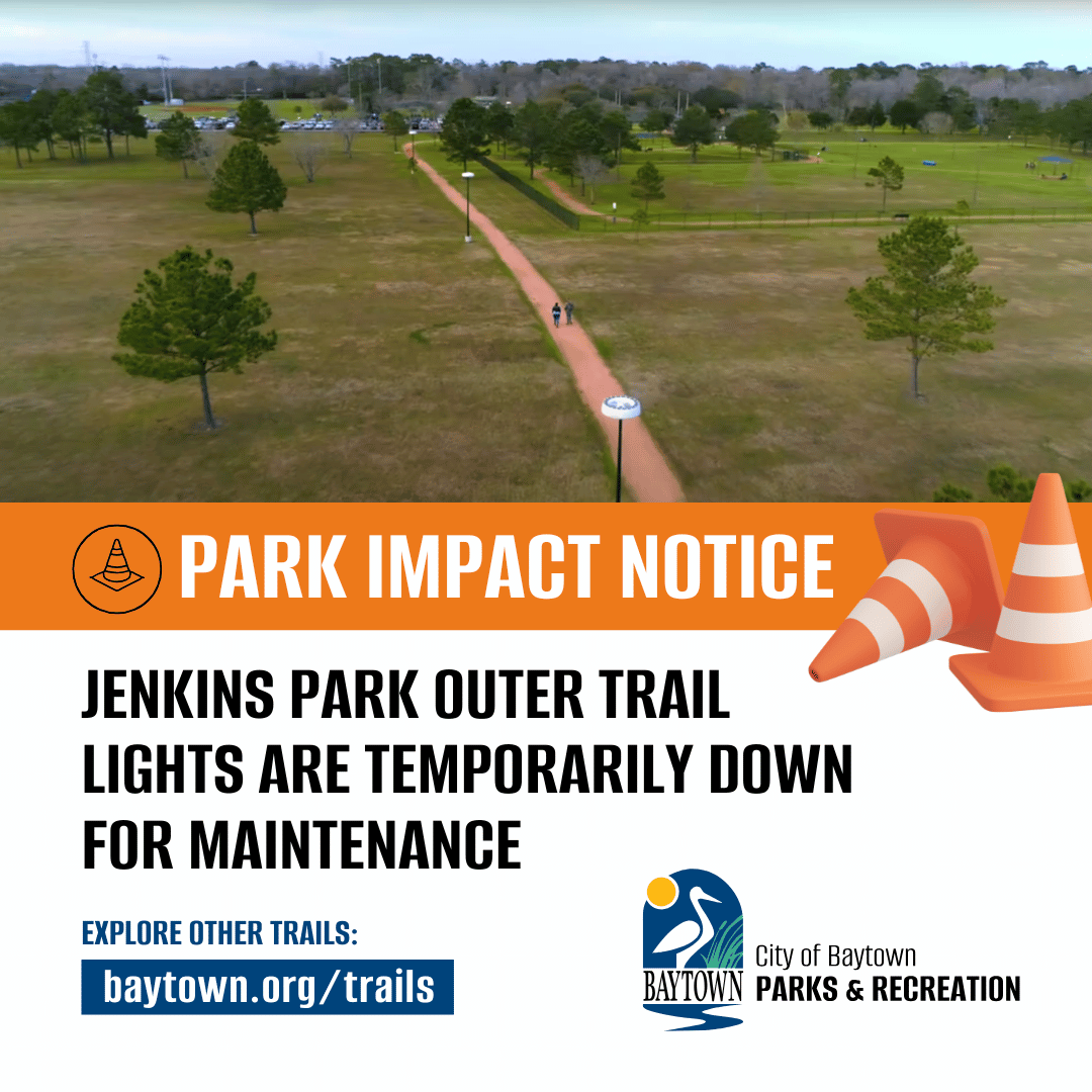 Park Impact Notice - Jenkins Park outer trail lights are temporarily down for maintenance