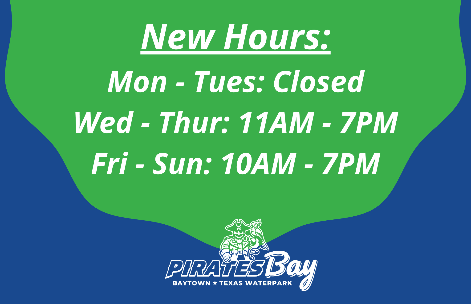 Pirates Bay Hours Change