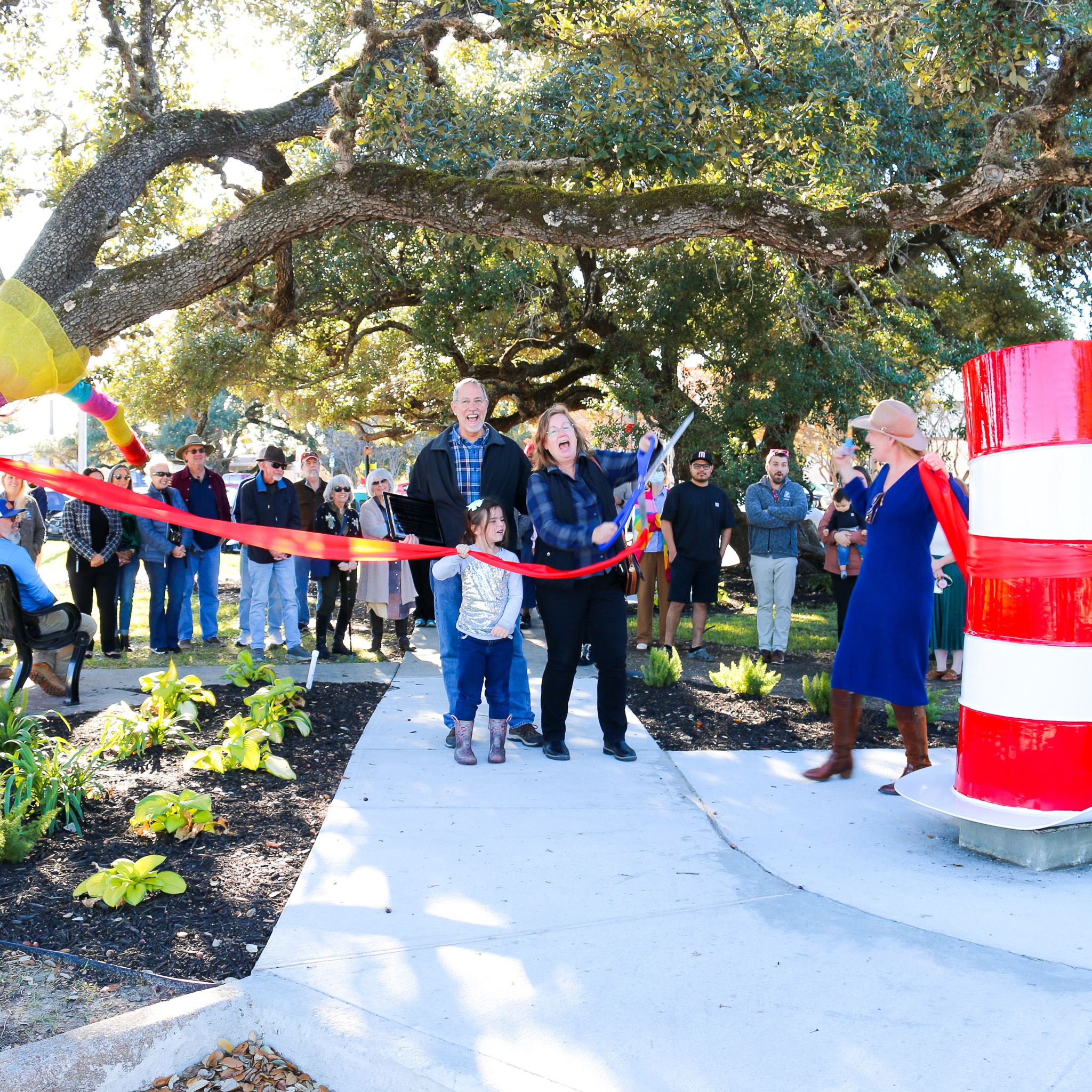 Ribbon cutting ceremony for sterling library book trail