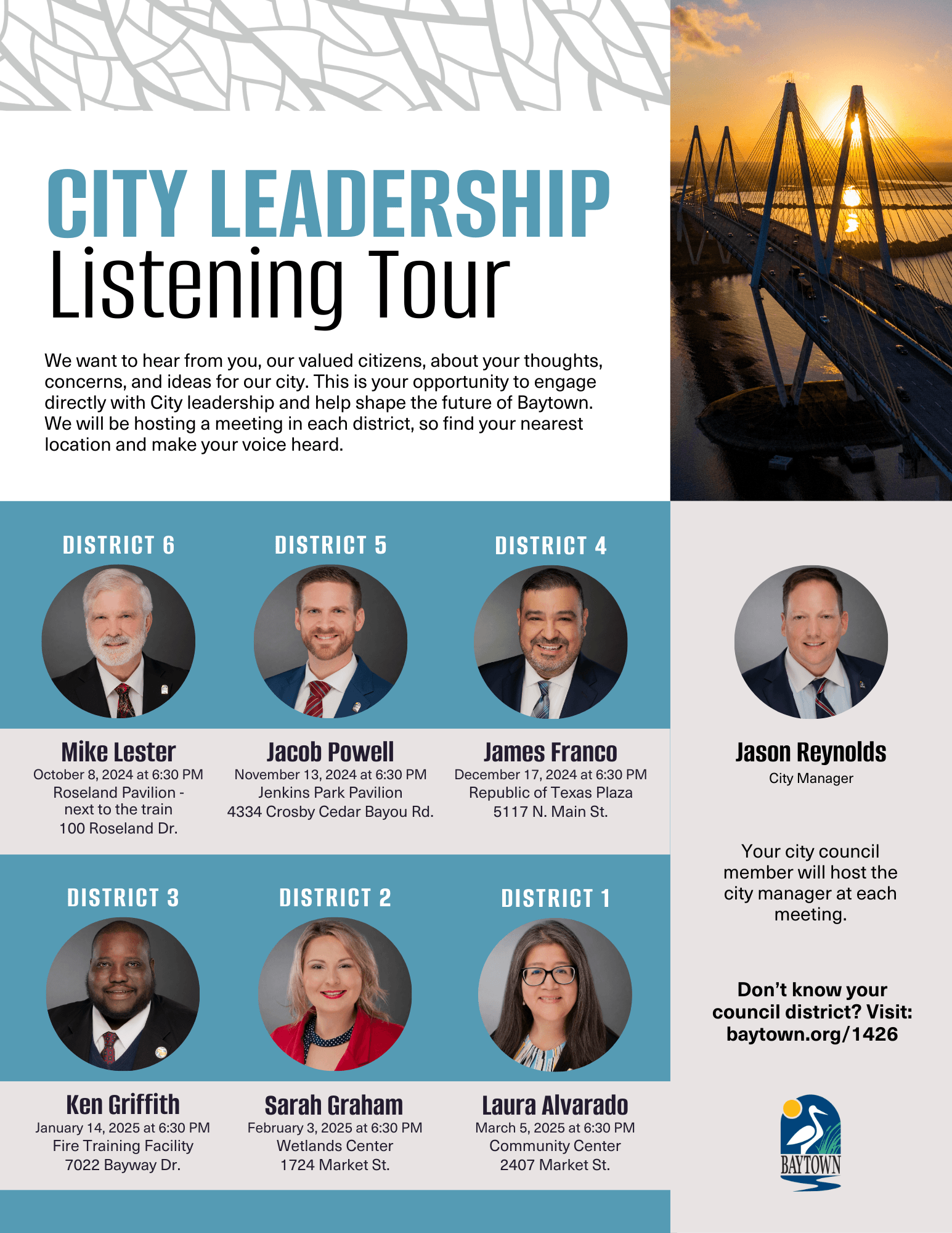 City Leadership Listening Tour Full Calendar